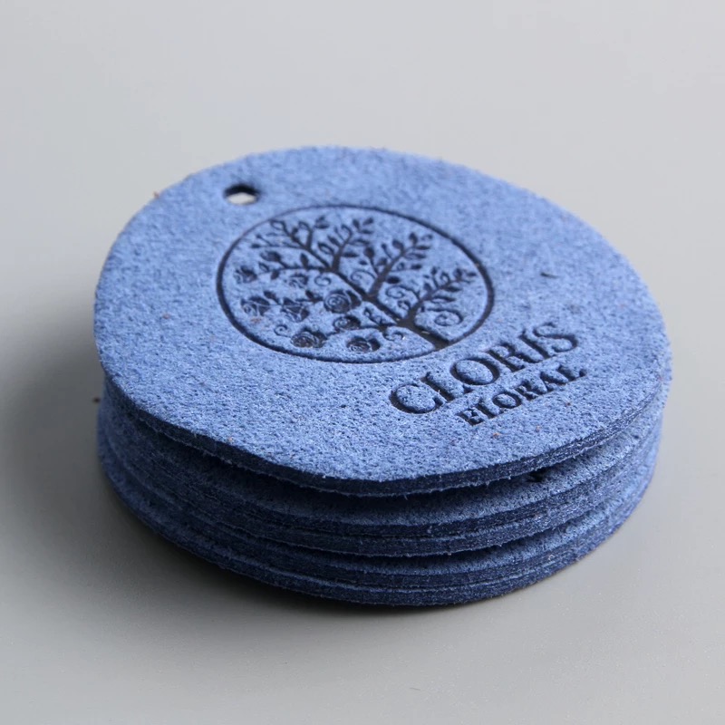 OEM brand logo debossed leather label custom for handbags