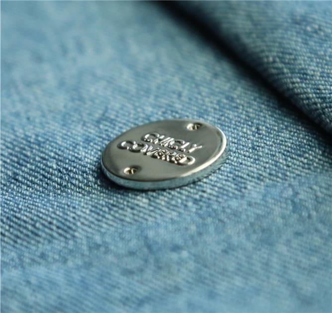 custom plating silver color hardware metal tag for bag