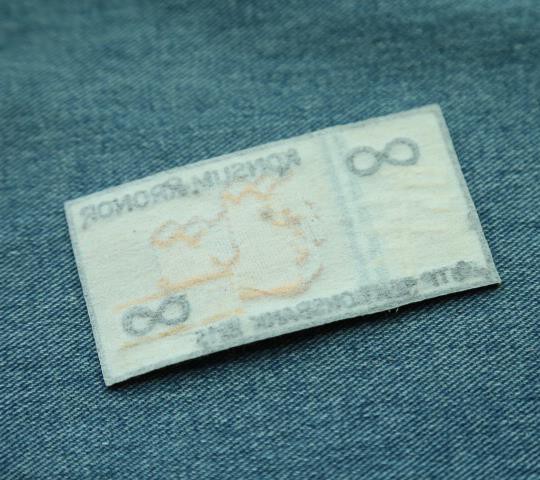Cotton thread sew-on embroidery label patch