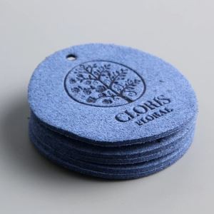 Logo Custom Debossed Microfiber Suede Leather Label