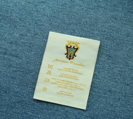Woven care label brand label for jeans clothing neck label