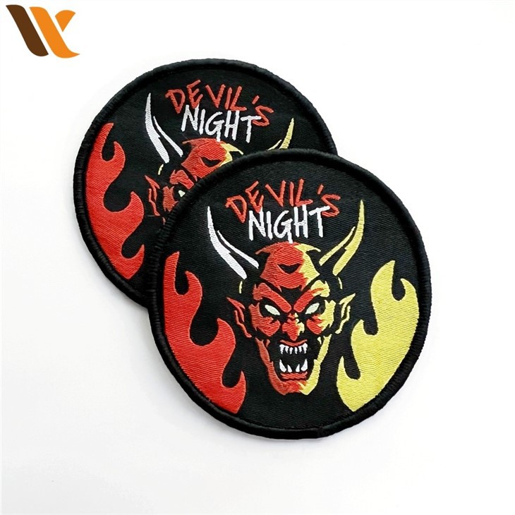 Black Woven Patch With Devil As Logo 3