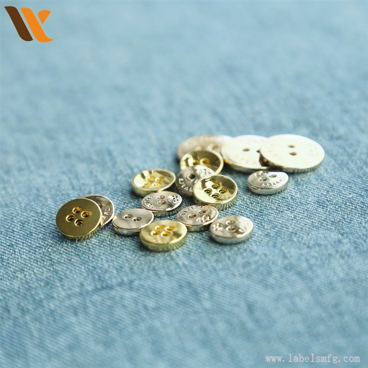 Carved 4 Holes Sewing Engraved Metal Buttons