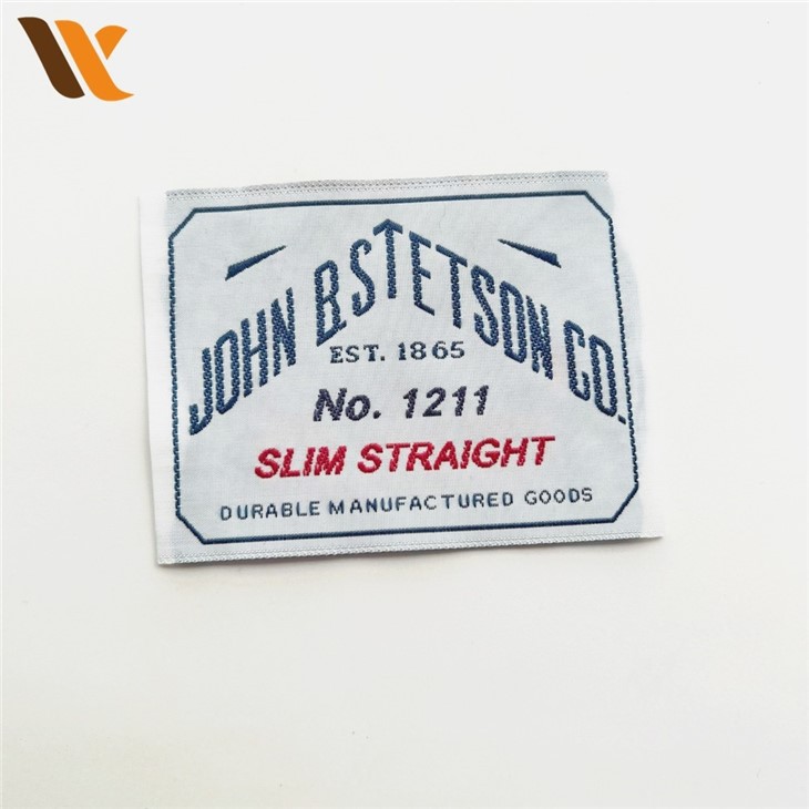 Custom Attractive Blue and White Woven Label 3