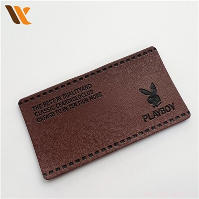 Label Tag Lledr PU Stampio Poeth wedi'i Customized